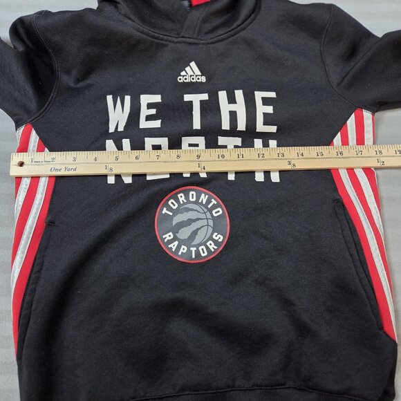 Toronto Raptors Hoodie Youth Medium Black NBA Basketball Adidas We The North - Picture 6 of 9